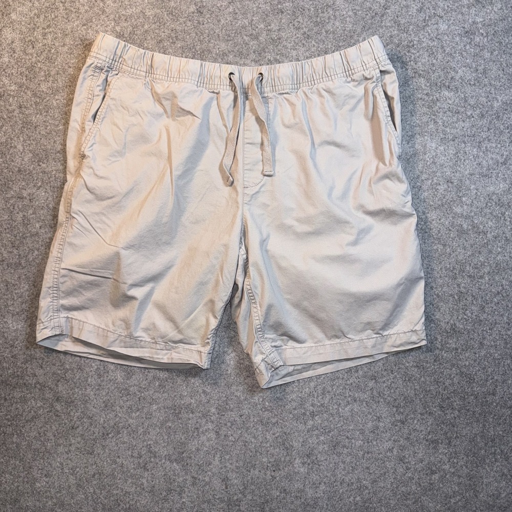 Free Assembly E-Waist Chino Shorts Large Grey 100% Cotton Drawstring